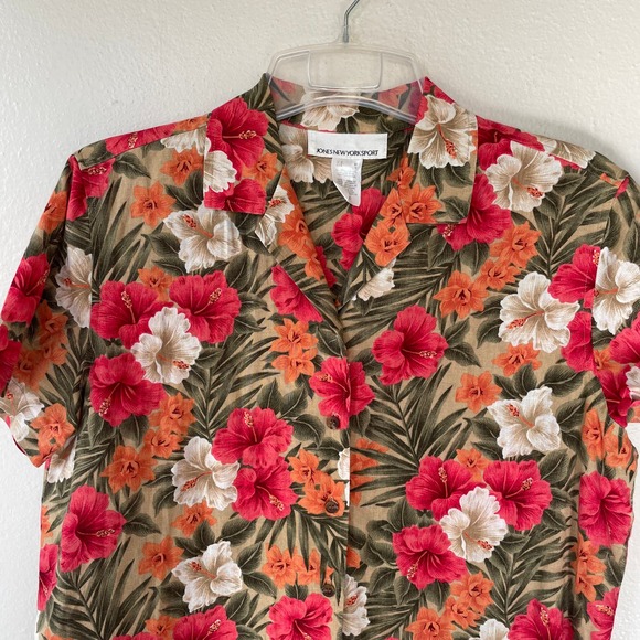 Jones New York Hawaiian Floral top size medium - Picture 2 of 8